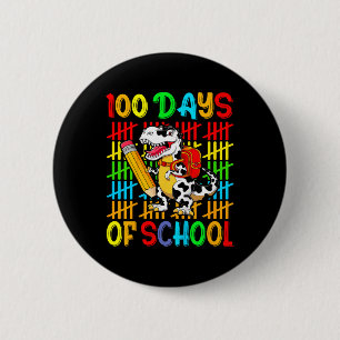 Kids Cute Dinosaur Happy 100th Day Of School Boys 6 Cm Round Badge