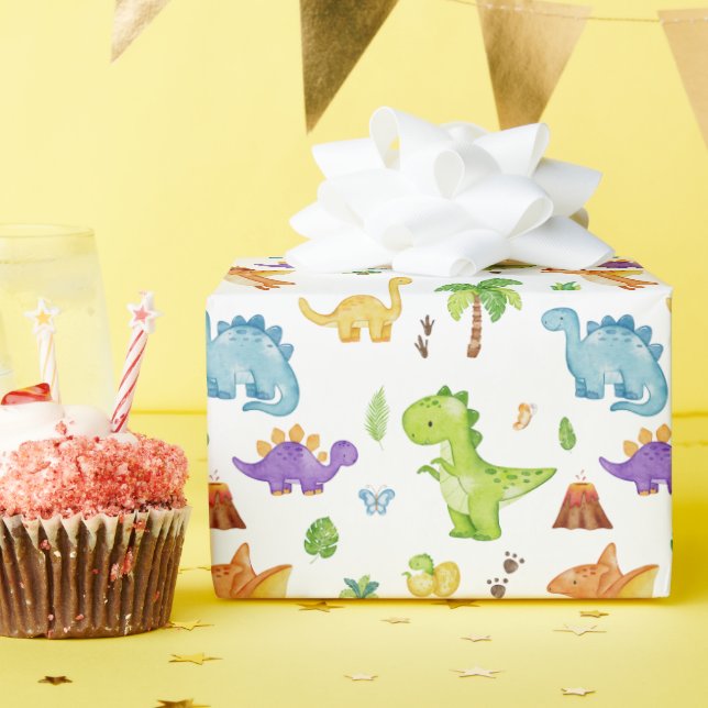 Kids Cute Dinosaur Pattern Wrapping Paper (Birthday Party)