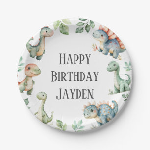 Kids Cute Dinosaur Themed Birthday Party Paper Plate