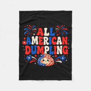 Kids Cute Ed Aamerican Dumpling 4th Of July Girls Fleece Blanket