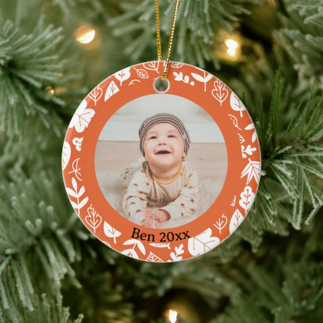 Kids Cute Fall Autumn Leaves Oak Leaf Ceramic Tree Decoration (Tree)