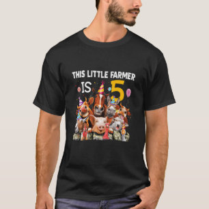 Kids Cute Farm Animals  5th Birthday  For Boy Or G T-Shirt
