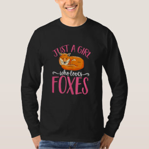 Kids Cute Foxes Just A Girl Who Loves Foxes T-Shirt