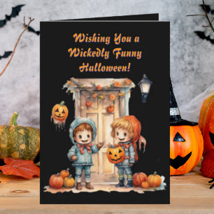 Kids Cute Funny modern photo Halloween cards