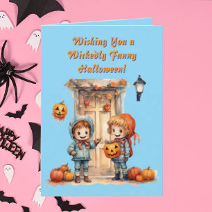 Kids Cute Funny modern photo Halloween cards
