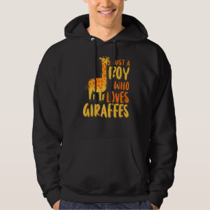 Kids Cute Giraffe Just A Boy Who Loves Giraffes Hoodie