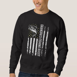 Kids Cute Grandpa's Fishing Buddy Young Fisherman Sweatshirt