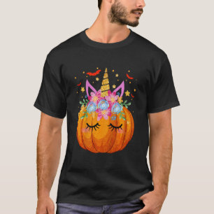 Kids Cute Halloween Thanksgiving Kid Girls Pumkin  T-Shirt