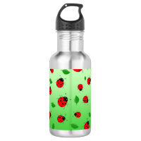 Kids Cute lady bug & green leave pattern gradient