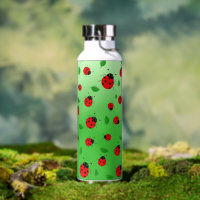 Kids Cute lady bug & green leave pattern gradient