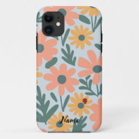 kids Cute Ladybug Polka dot Daisy Flower Pattern