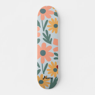 kids Cute Ladybug Polka dot Daisy Flower Pattern Skateboard