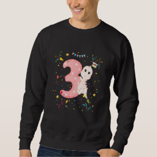 Kids Cute Little Dinosaur 3rd Birthday Three 3 Yea Sweatshirt