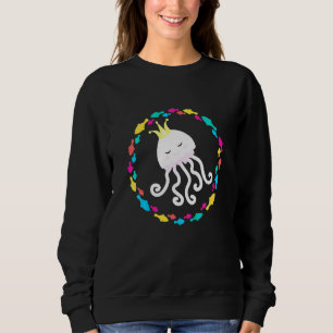 Kids Cute Little Laughing Jellyfish With Princess Sweatshirt