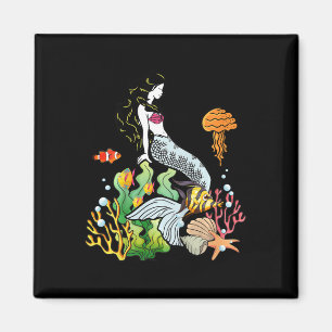 Kids Cute Mermaid Lazy Halloween Costume For Girls Magnet