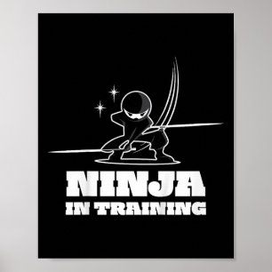 Kids Cute Ninja Warrior Martial Arts Tee For Kids  Poster