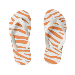 Kids Cute Orange Stripe Flip Flops