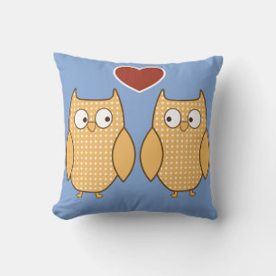 Kid's cute owl heart pillow
