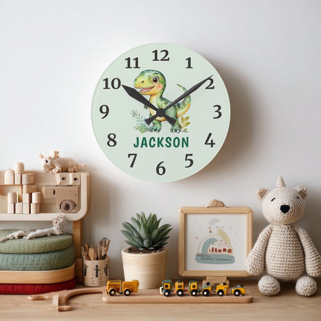 Kids Cute Personalised Dinosaur Room Clock (Creator Uploaded)