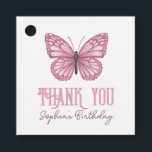 Kids Cute Pink Butterfly Birthday Thank You Girls Favour Tags<br><div class="desc">This cute and girly kids birthday favour tag design features a magical watercolor butterfly,  with a matching butterfly pattern on the back,  and can be personalised with your child’s name. The perfect whimsical pink design for your little one's birthday,  a great way of saying thank you to guests!</div>