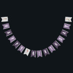 Kids Cute Purple Gymnastics Birthday Bunting<br><div class="desc">This cute and modern gymnastics-themed kids birthday bunting design features a purple gymnast sports illustration with lovely typography.</div>