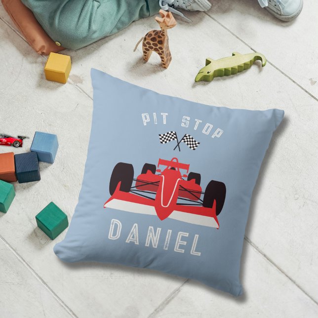 Kids Cute Racing Car Blue Cushion (Creator Uploaded)