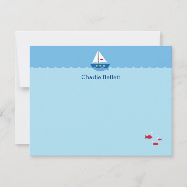 Kids Cute Sailboat Card (Front)