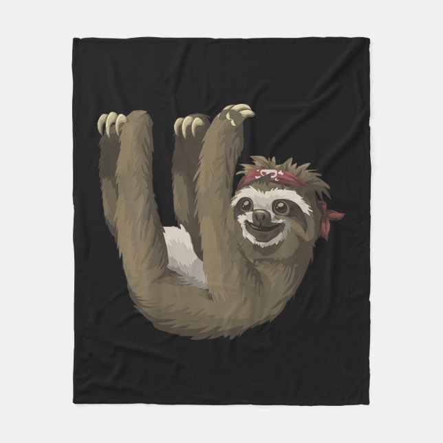 Kids Cute Sloth   Retro Sloths Tee Fleece Blanket (Front)