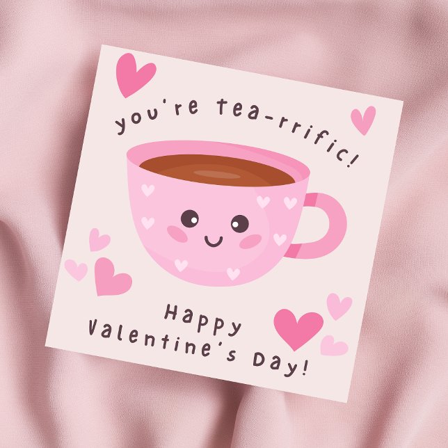 Kids Cute Tea-rrific Valentine's Day Holiday Card (Creator Uploaded)