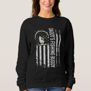 Kids Cute Usa Patriotic Daddy's Fishing Buddy Youn Sweatshirt