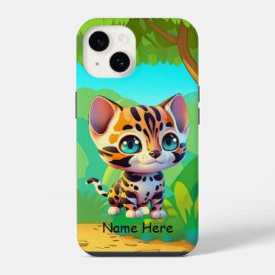 Kids Cute Wildlife Tiger Jungle Safari Cartoon iPhone 14 Case