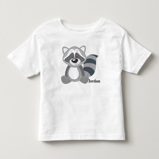 Kid's Cute Woodland Racoon Toddler T-Shirt (Front)