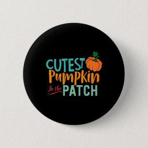 Kids Cutest Pumpkin In The Patch Fun Fall Autumn S 6 Cm Round Badge