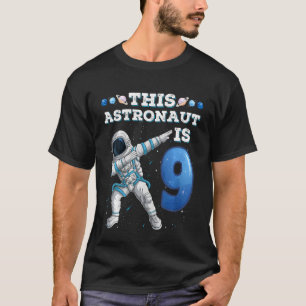 Kids Dabbing Astronaut 9 Year Old Birthday Boy Spa T-Shirt