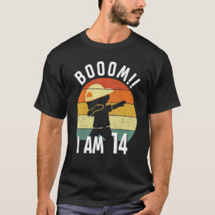 Kids Dabbing Birthday 14 Years Old Outfit Boys Boo T-Shirt