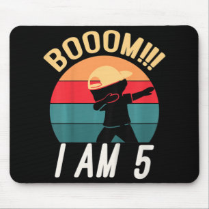 Kids Dabbing Birthday 5 Years Old Birthday Outfit Mouse Pad