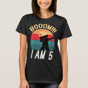 Kids Dabbing Birthday 5 Years Old Birthday Outfit T-Shirt