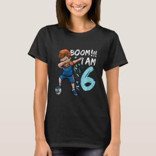 Kids Dabbing Birthday Boy Soccer 6th Birthday 6 Ye T-Shirt