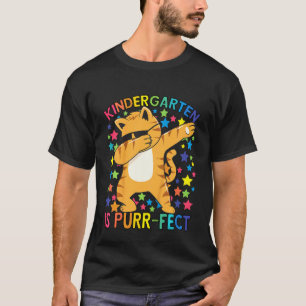 Kids Dabbing Cat Graduation Kids  Kindergarten Is  T-Shirt