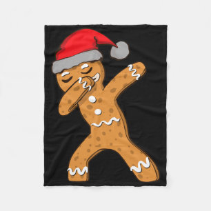 Kids Dabbing Dab Gingerbread Man Xmas Girls Boys C Fleece Blanket