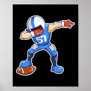 Kids Dabbing Football Dab Dance Funny Boys Gift Poster