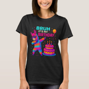 Kids Dabbing Llama Birthday Funny Bday Party Tee 