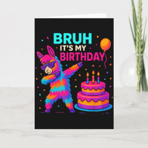 Kids Dabbing Llama Birthday Funny Bday Party Tee Card
