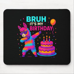 Kids Dabbing Llama Birthday Funny Bday Party Tee  Mouse Pad