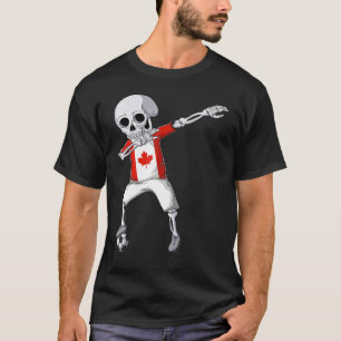 Kids Dabbing Skeleton Canada Soccer Men Canada Fla T-Shirt