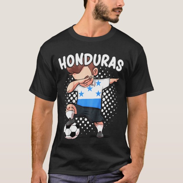 Kids Dabbing Soccer Player Honduras Soccer Hondura T-Shirt (Front)