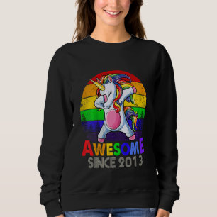 Kids Dabbing Unicorn 9th Birthday Girls Awesome S Sweatshirt