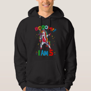 Kids Dabbing Unicorn Birthday 5 Years Old Birthday Hoodie