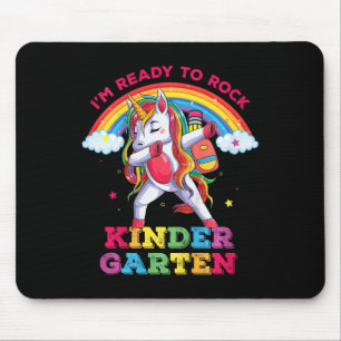Kids Dabbing Unicorn Im Ready To Rock Kindergarten Mouse Pad