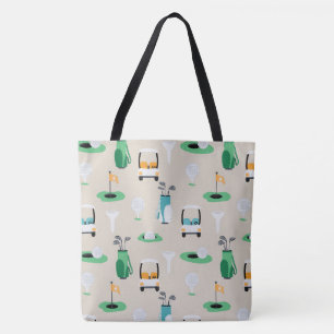 Kids, Dad, Grampa Golfer Golfcart Golfing Sporty Tote Bag